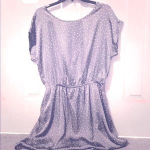 Gray/white polka dot dress. Size large.